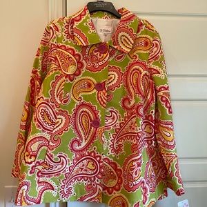3 Sisters Jacket new with tags Paisley pink green